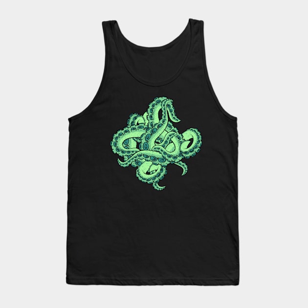 Green Tentacle Mess Tank Top by Spazzy Newton